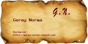 Gerey Norma névjegykártya
